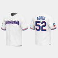#52 BRYAN ABREU DOMINICAN REPUBLIC BASEBALL 2023 WORLD BASEBALL CLASSIC REPLICA JERSEYC WHITE Stitches Baseball Jerseys