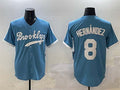 Brooklyn Dodgers #8 Enrique Hernndez Light Blue Stitched Baseball Jersey