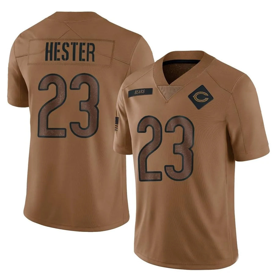 C.Bears #23 Devin Hester Player Limited Brown Salute To Service Football Jerseys