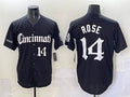 Cincinnati Reds #14 Pete Rose Black 'Gothic Queen City Edition' Vapor Premier Limited Stitched Baseball Jersey