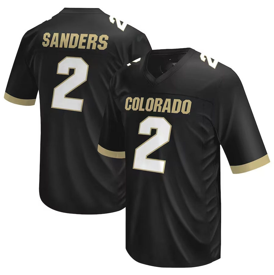 C.Buffaloes #2 Shedeur Sanders Original Retro Brand NIL Football Player Jersey Black American College Jerseys