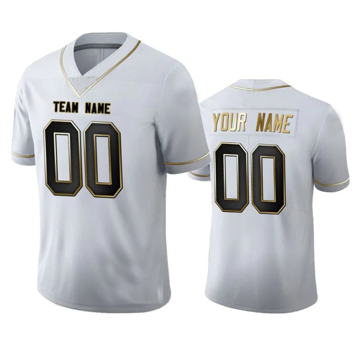 Custom D.Lions Any Team and Number and Name White Golden Edition Stitched American Football Jerseys