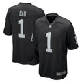 Las Vegas Raiders Number 1 Dad Black Game Jersey