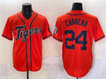 Detroit Tigers #24 Miguel Cabrera Orange With Patch Cool Base Stitched Baseball Jersey