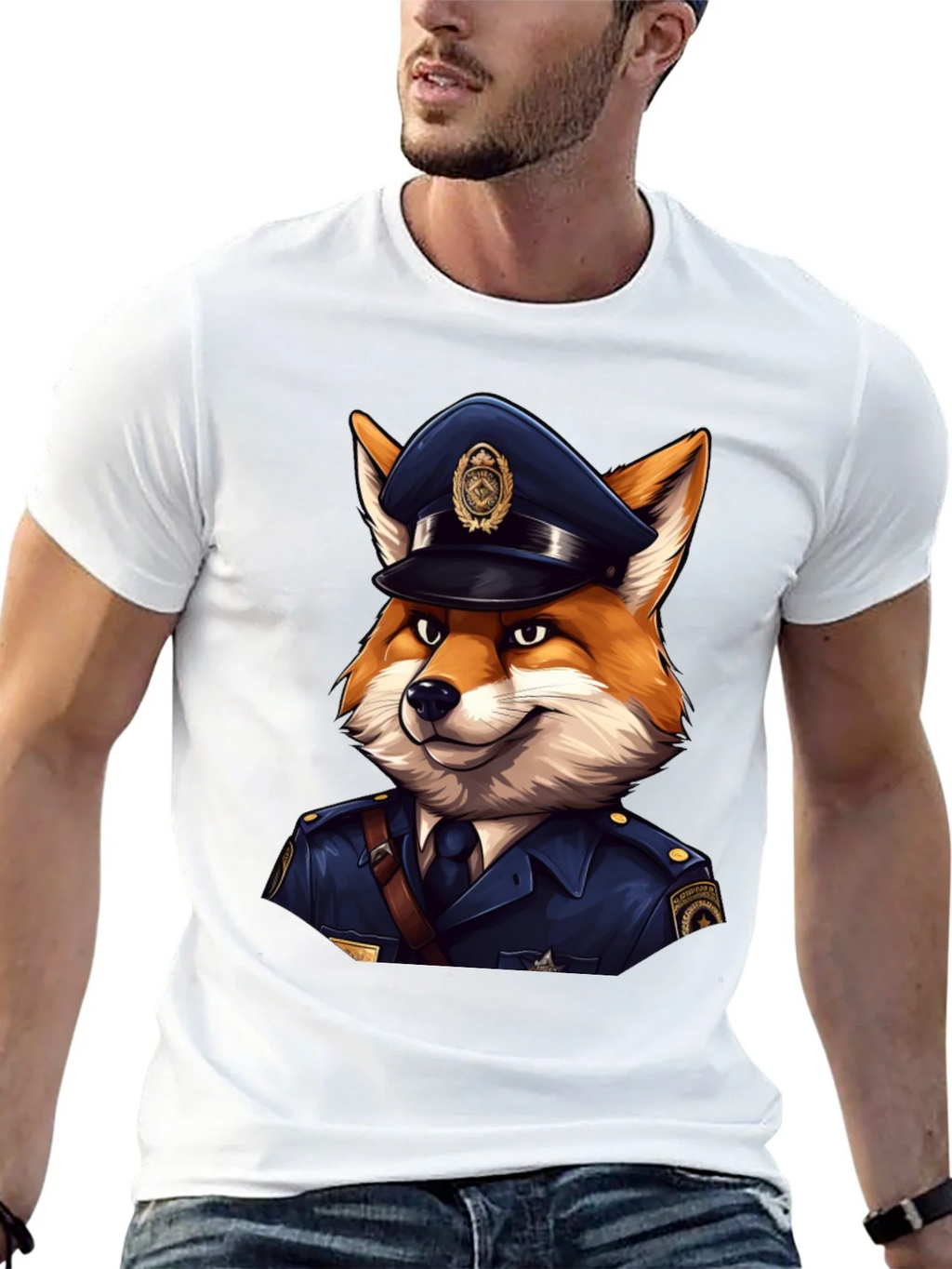 Fox Cop T-Shirt - Cool Police Cartoon Tee