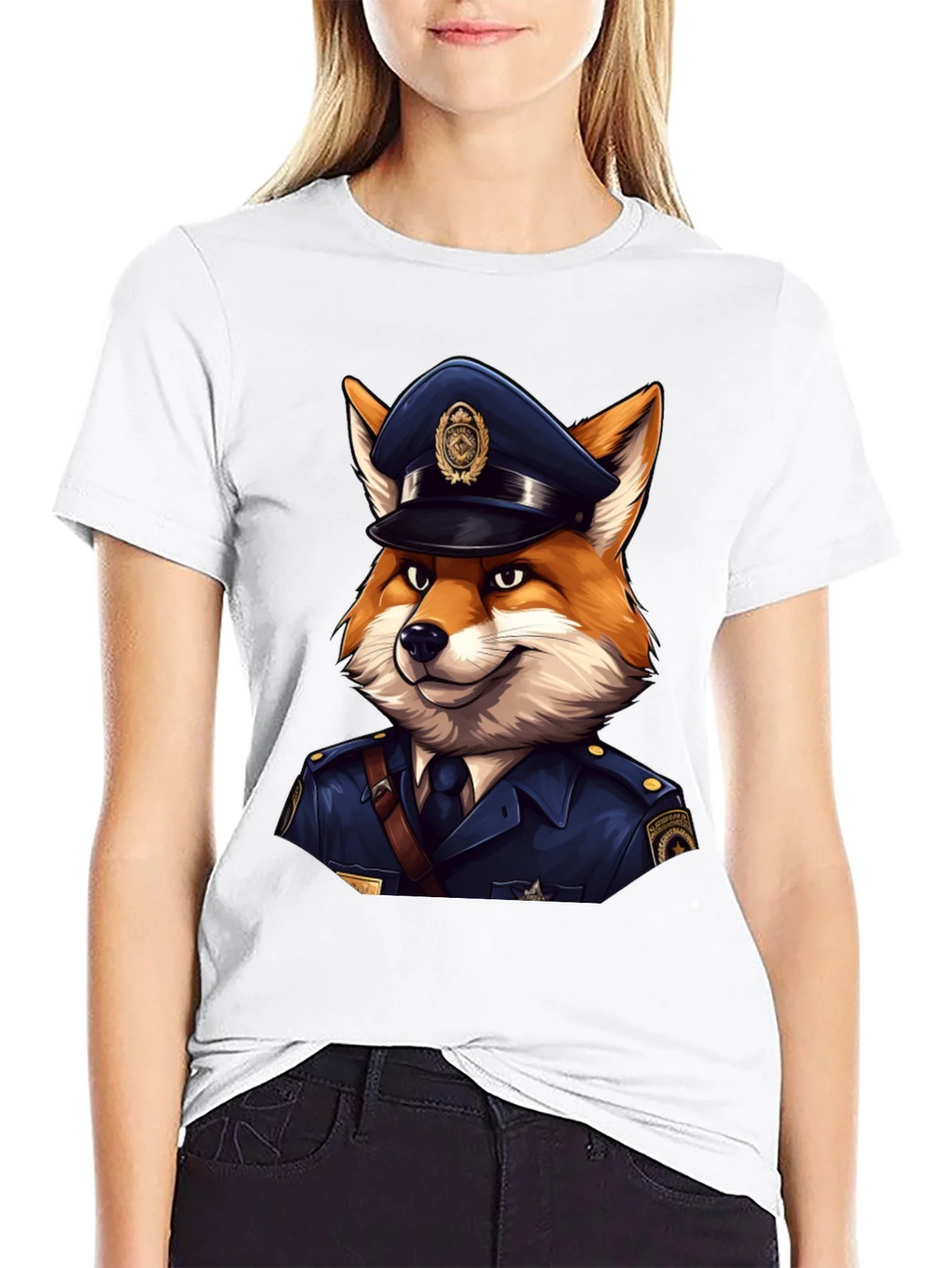 Fox Cop T-Shirt - Cool Police Cartoon Tee