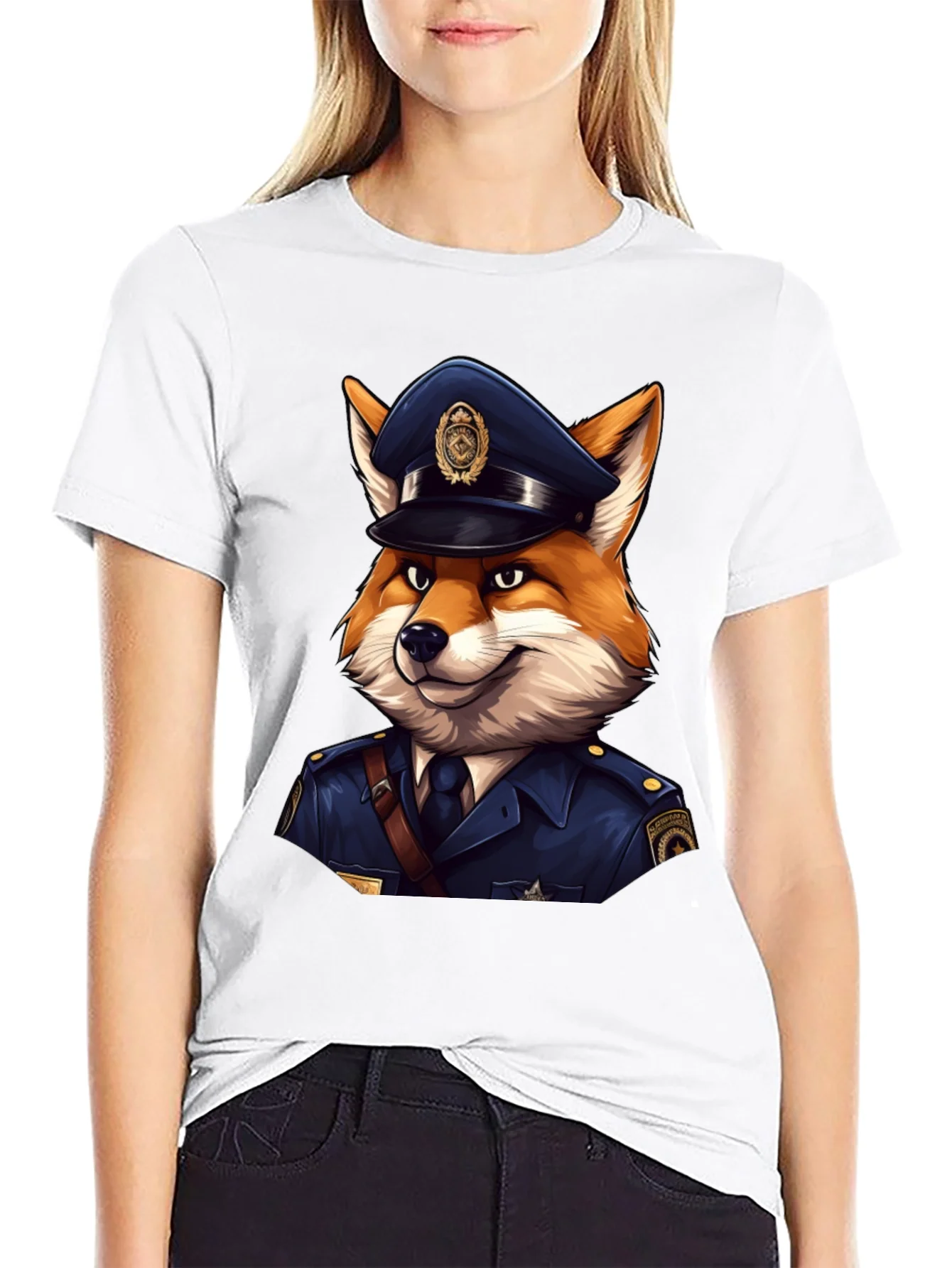 Fox Cop T-Shirt - Cool Police Cartoon Tee