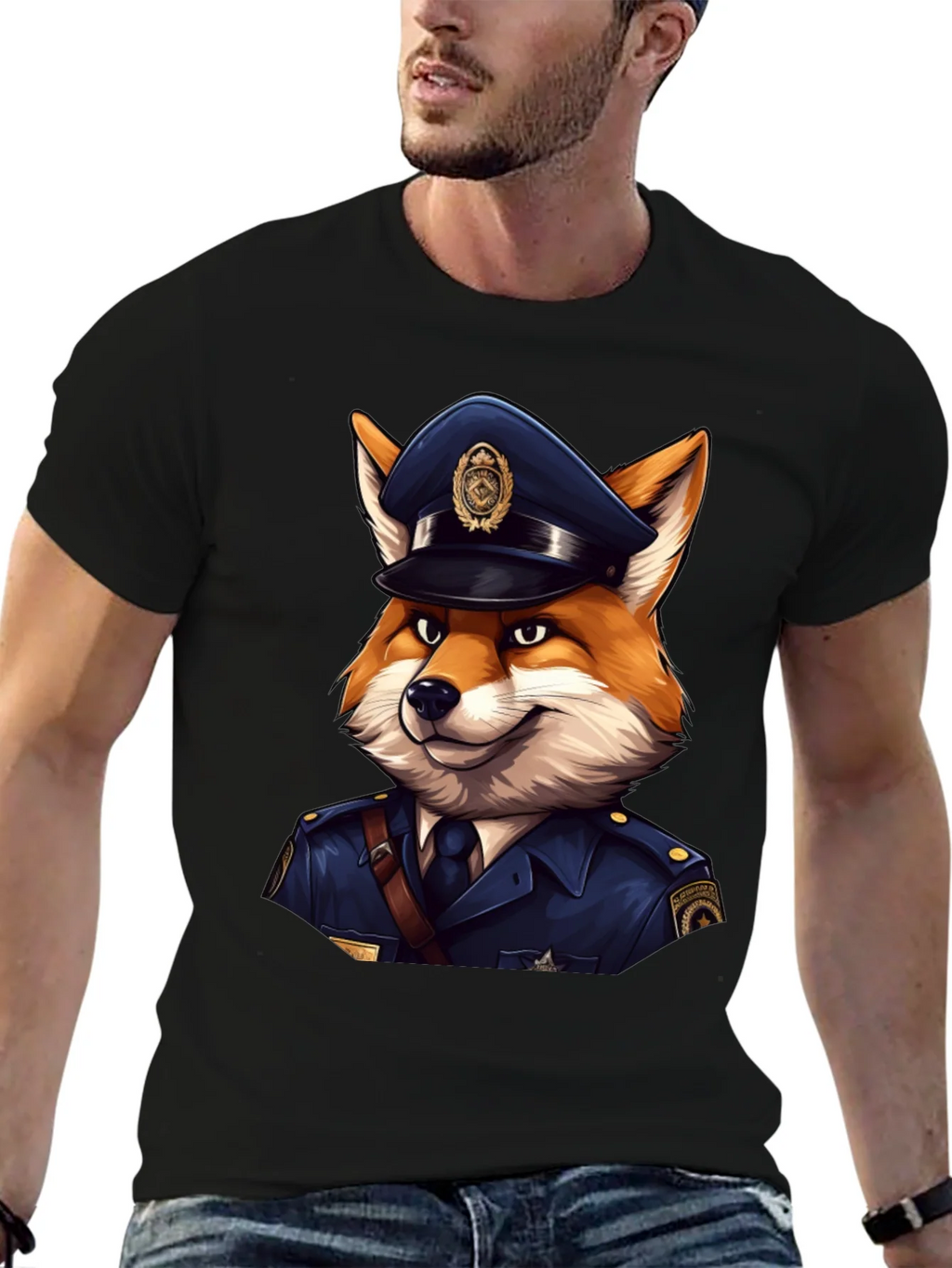 Fox Cop T-Shirt - Cool Police Cartoon Tee