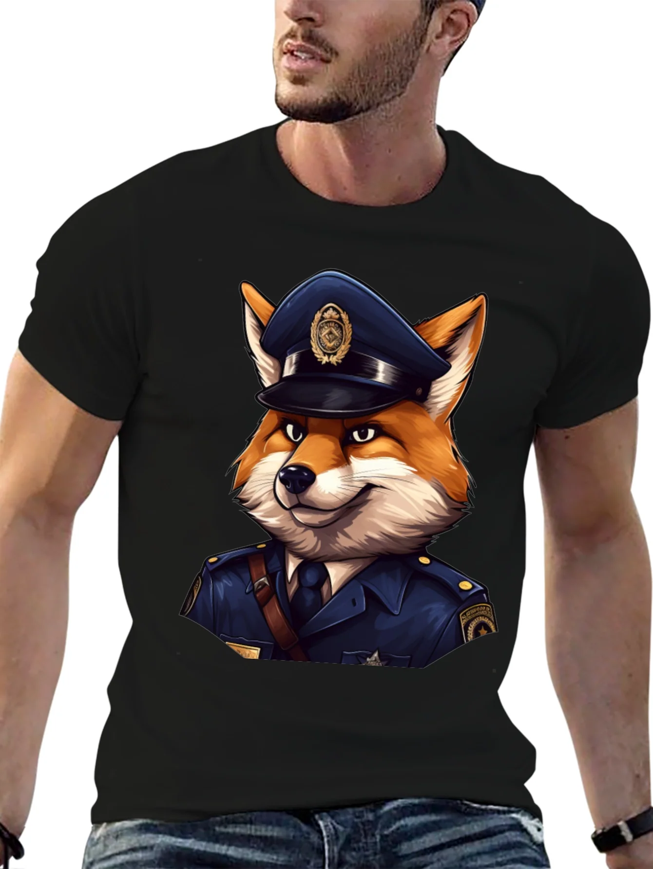 Fox Cop T-Shirt - Cool Police Cartoon Tee