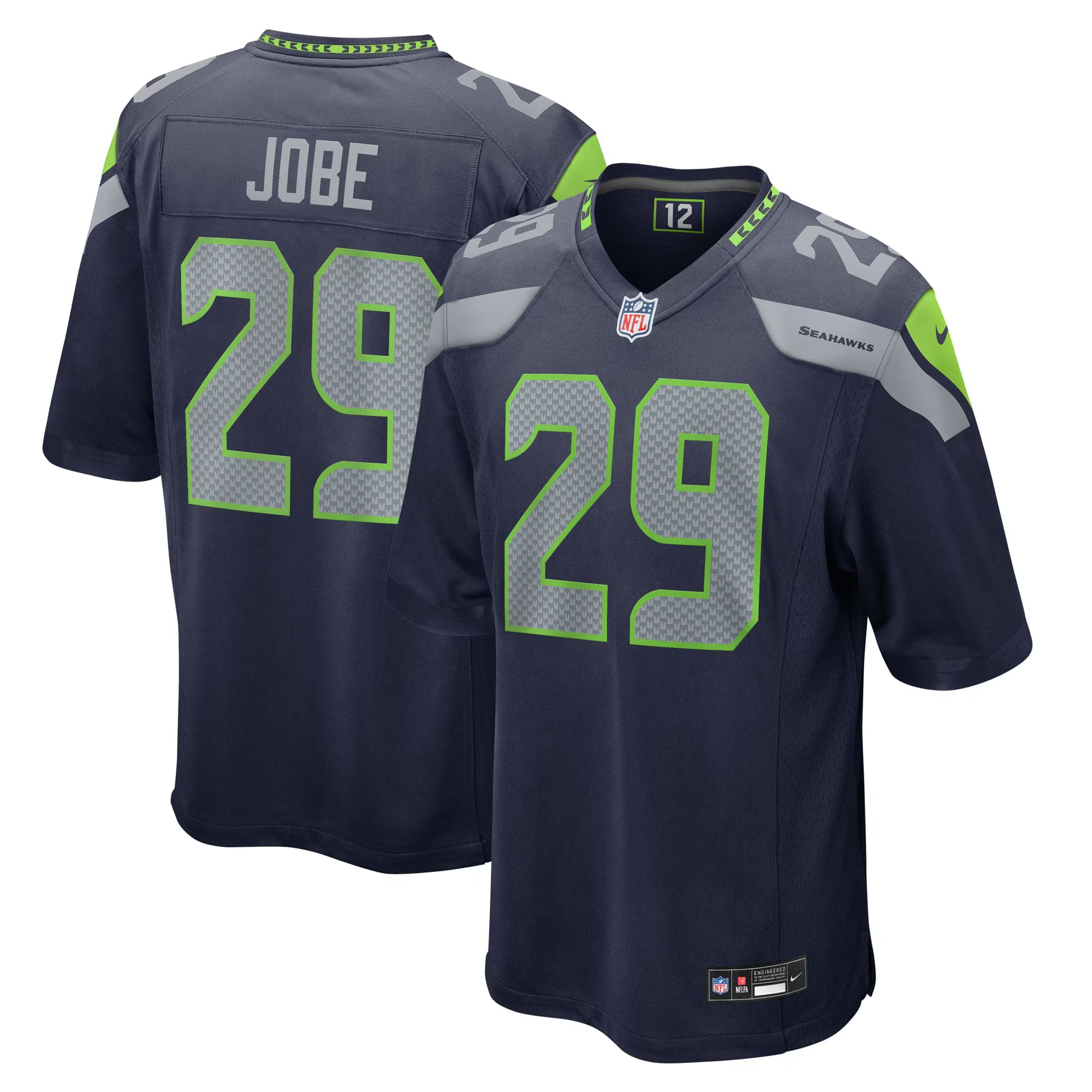 Seattle Seahawks Josh Jobe College Navy Team Game Jersey
