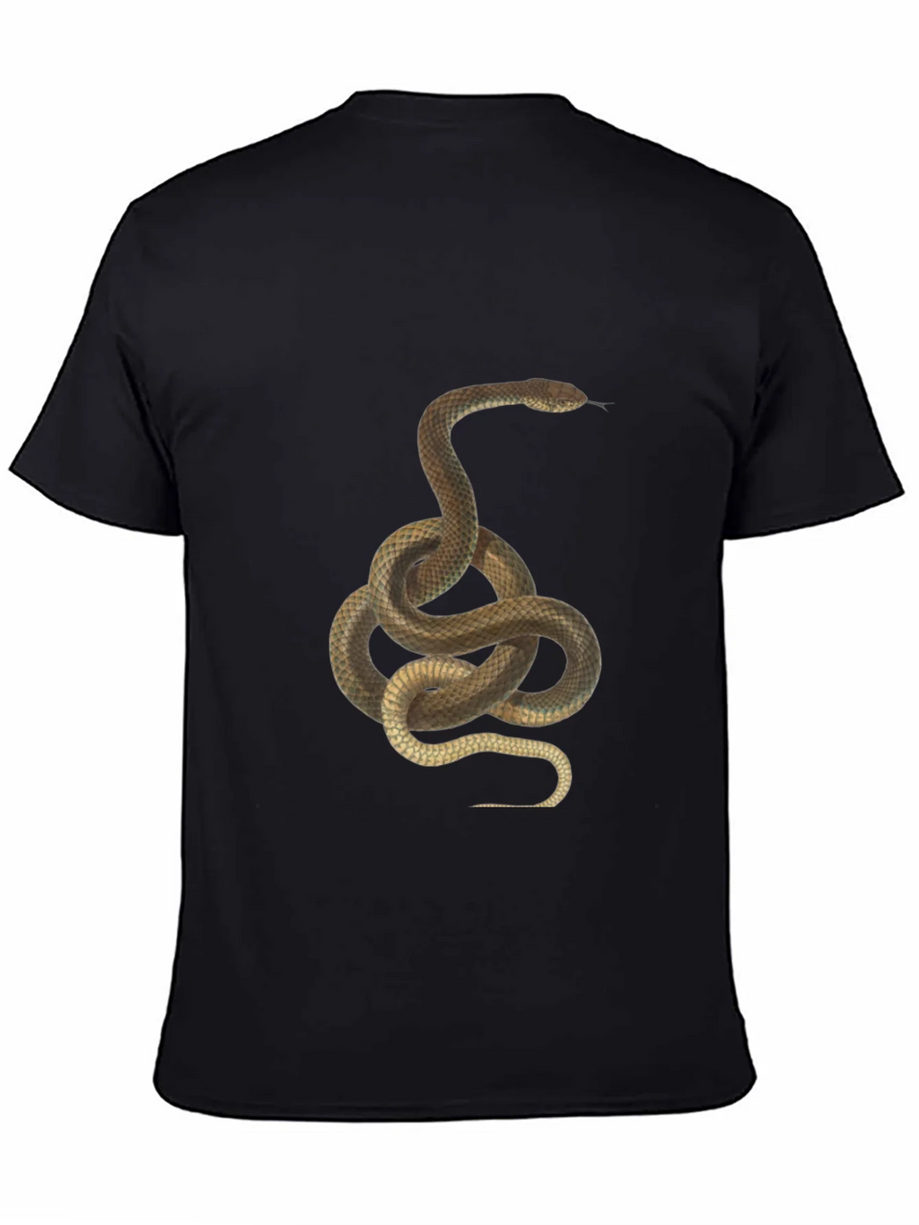 Snake Graphic Tee - Black Cotton T-Shirt