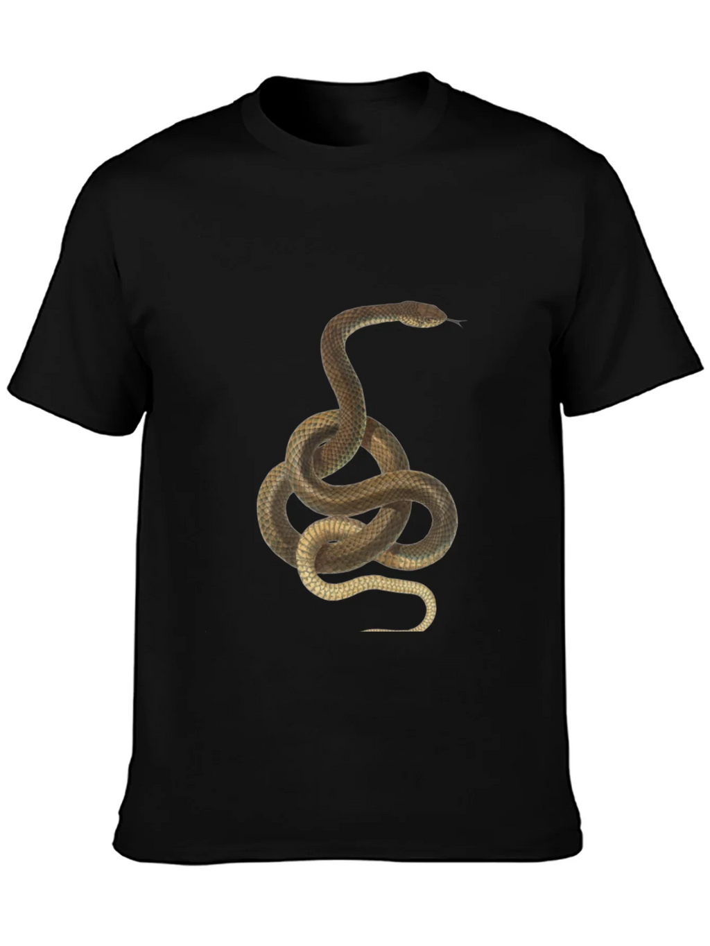Snake Graphic Tee - Black Cotton T-Shirt