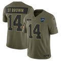 Detroit Lions Amon-Ra St. Brown Olive 2025 Salute to Service Limited Jersey