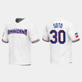 #30 GREGORY SOTO DOMINICAN REPUBLIC BASEBALL 2023 WORLD BASEBALL CLASSIC REPLICA JERSEYC WHITE Stitches Baseball Jerseys