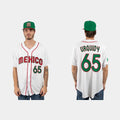 #65 JOSE URQUIDY MEXICO BASEBALL 2023 WORLD BASEBALL CLASSIC JERSEYC WHITE Stitches Baseball Jerseys
