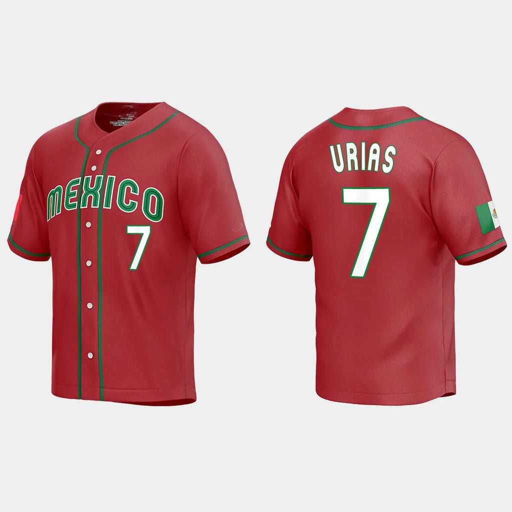 #7 JULIO URIAS MEXICO BASEBALL 2023 WORLD BASEBALL CLASSIC JERSEYC WHITE Stitches Baseball Jerseys