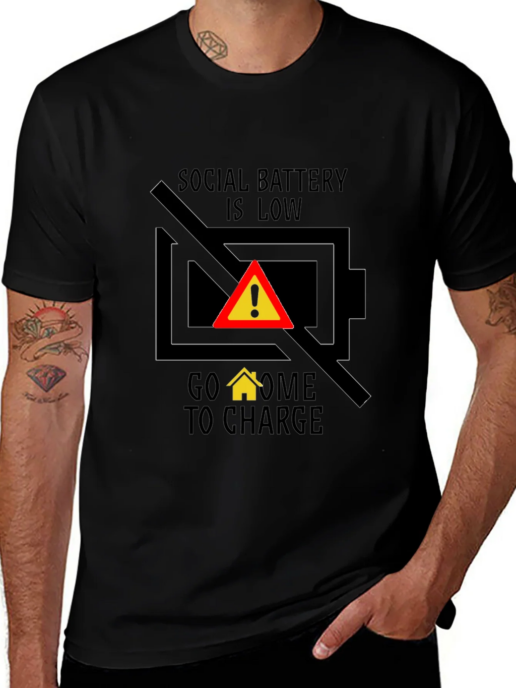 Social Battery Low T-Shirt - Introvert Humor Tee