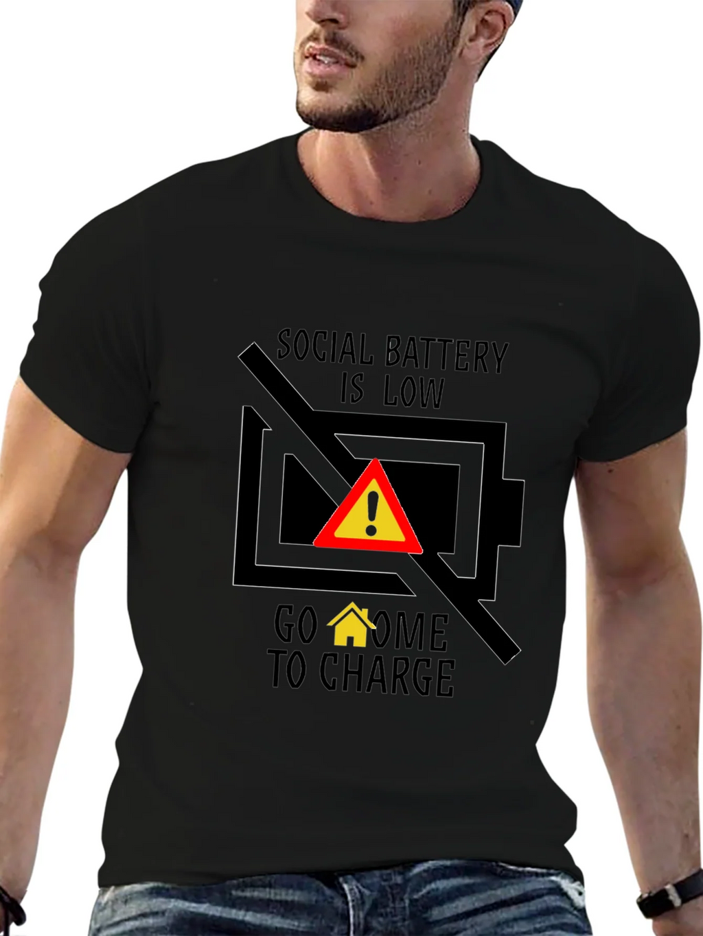 Social Battery Low T-Shirt - Introvert Humor Tee