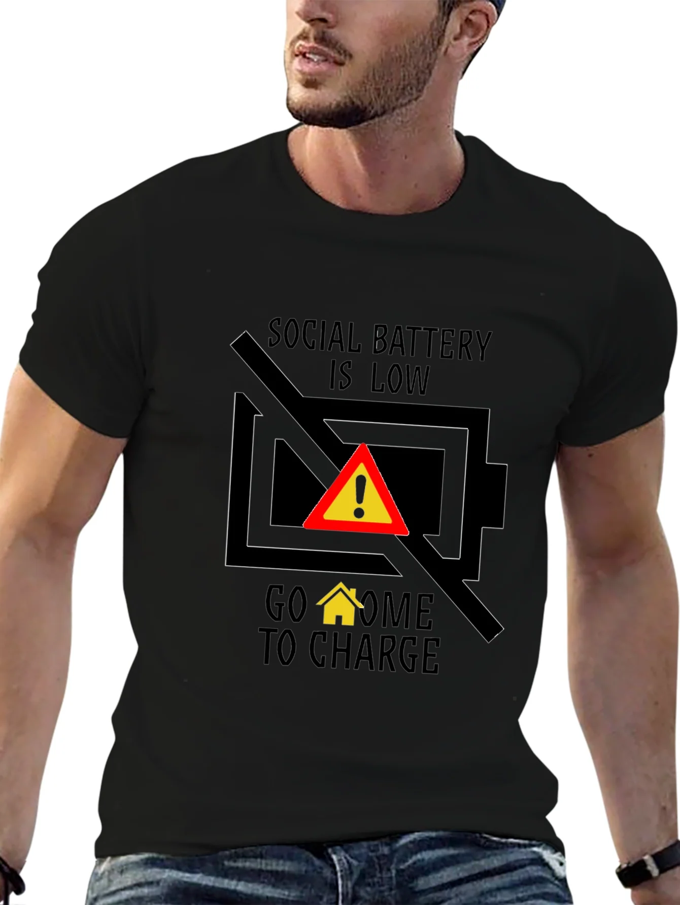 Social Battery Low T-Shirt - Introvert Humor Tee