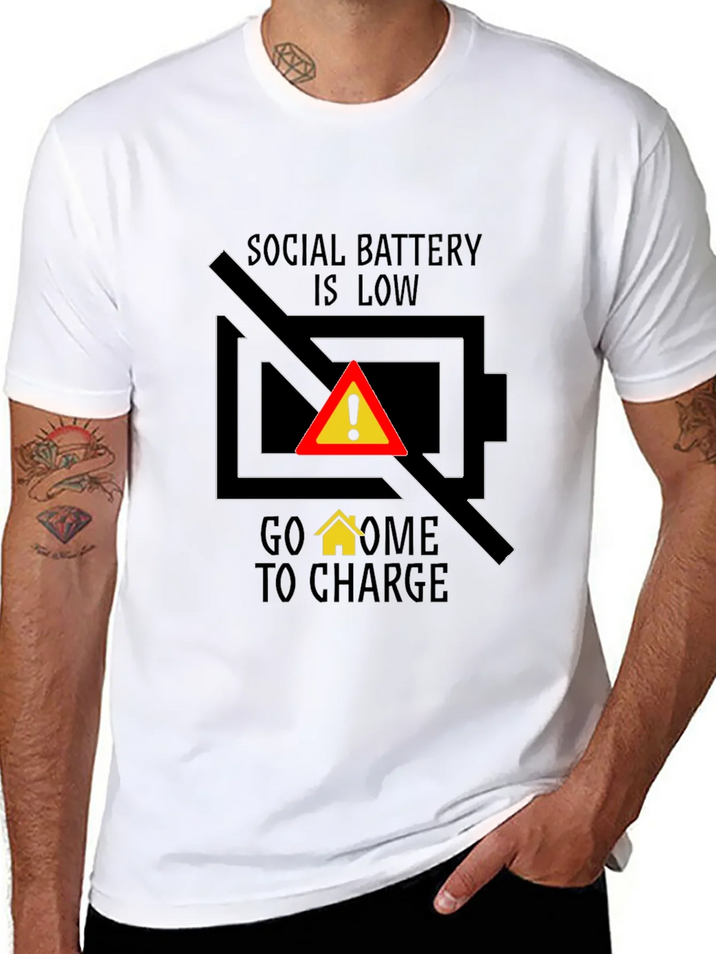 Social Battery Low T-Shirt - Introvert Humor Tee