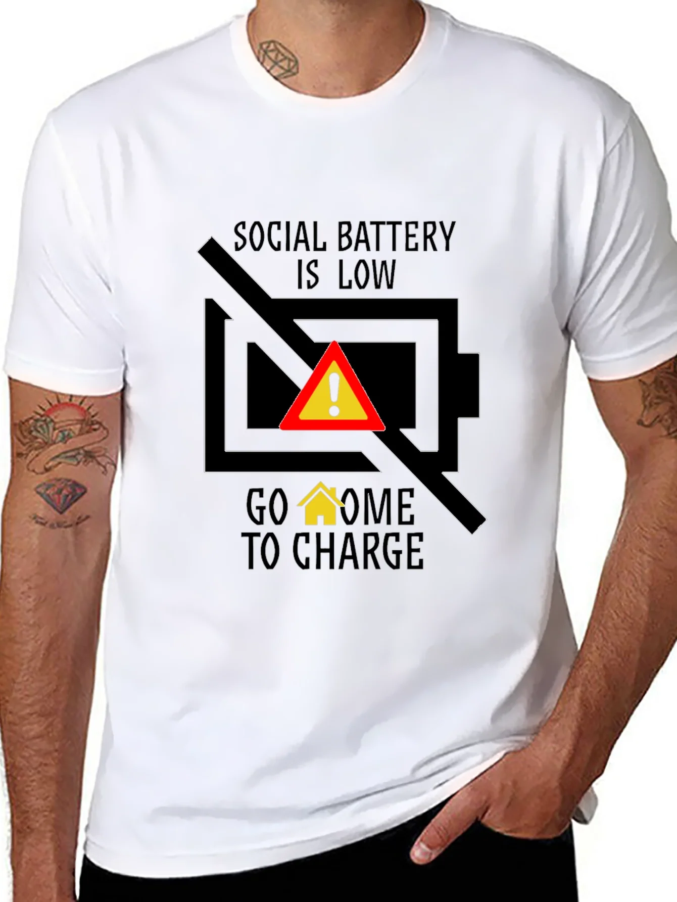 Social Battery Low T-Shirt - Introvert Humor Tee