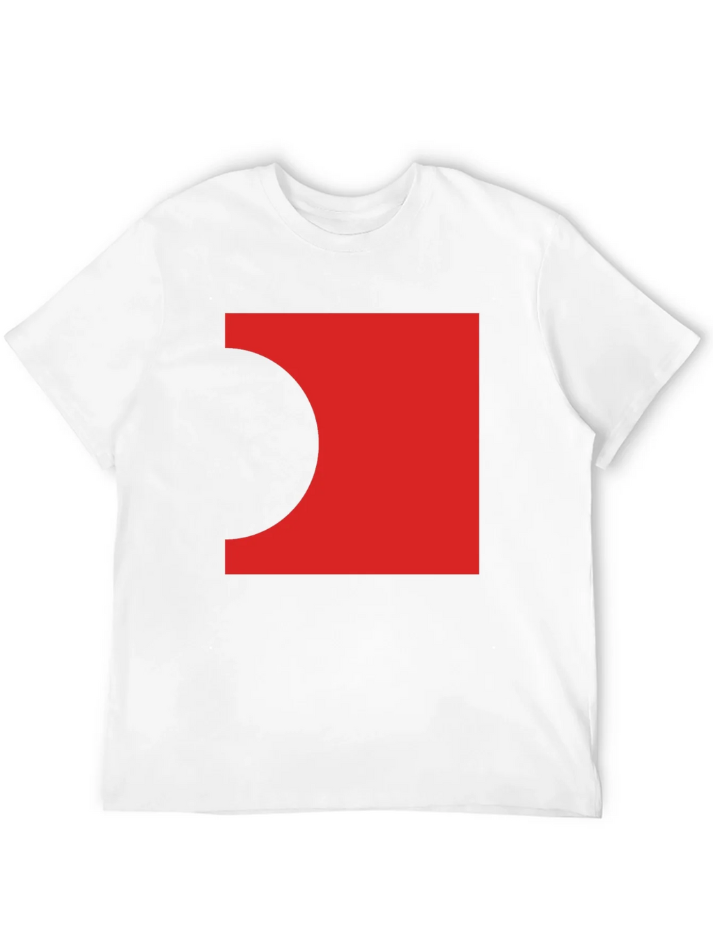 Abstract Red Square Black T-Shirt