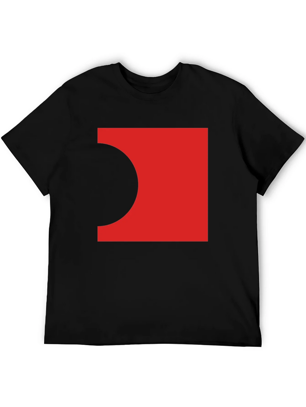 Abstract Red Square Black T-Shirt