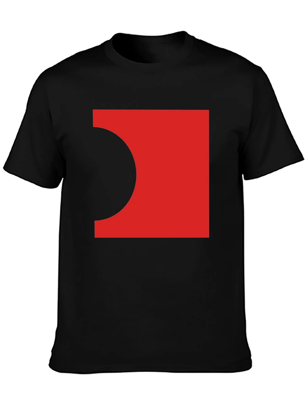 Abstract Red Square Black T-Shirt