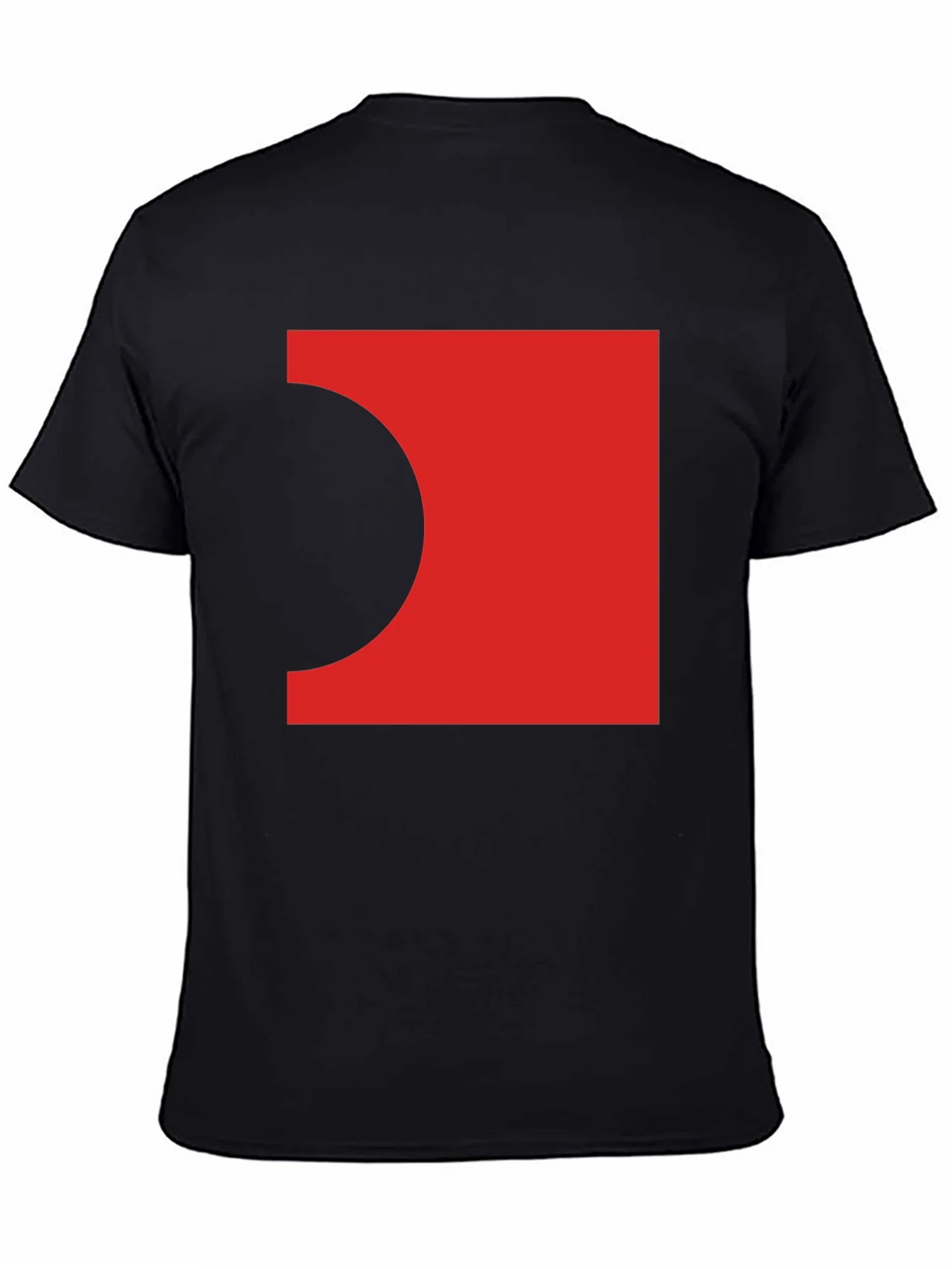 Abstract Red Square Black T-Shirt