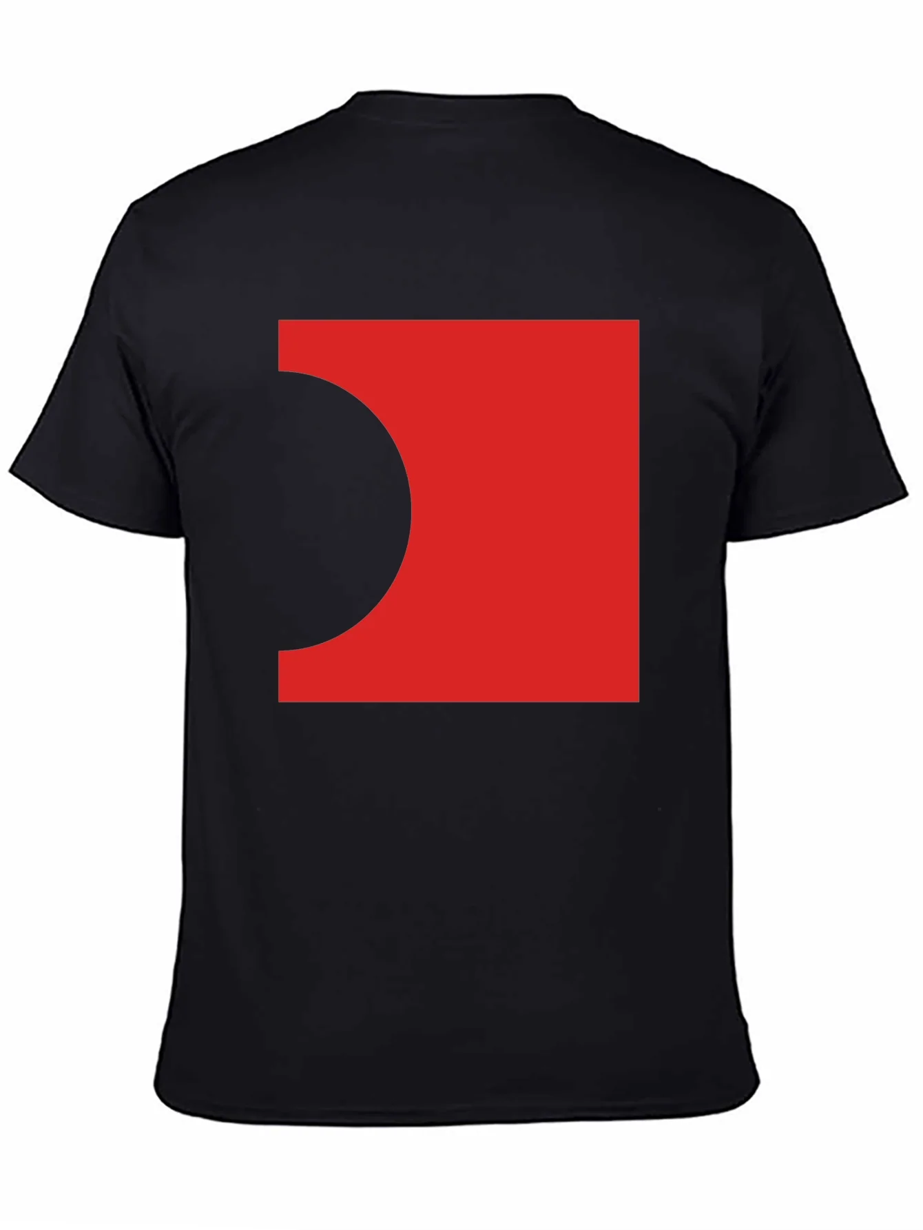 Abstract Red Square Black T-Shirt