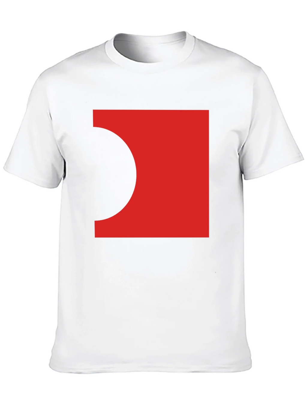 Abstract Red Square Black T-Shirt