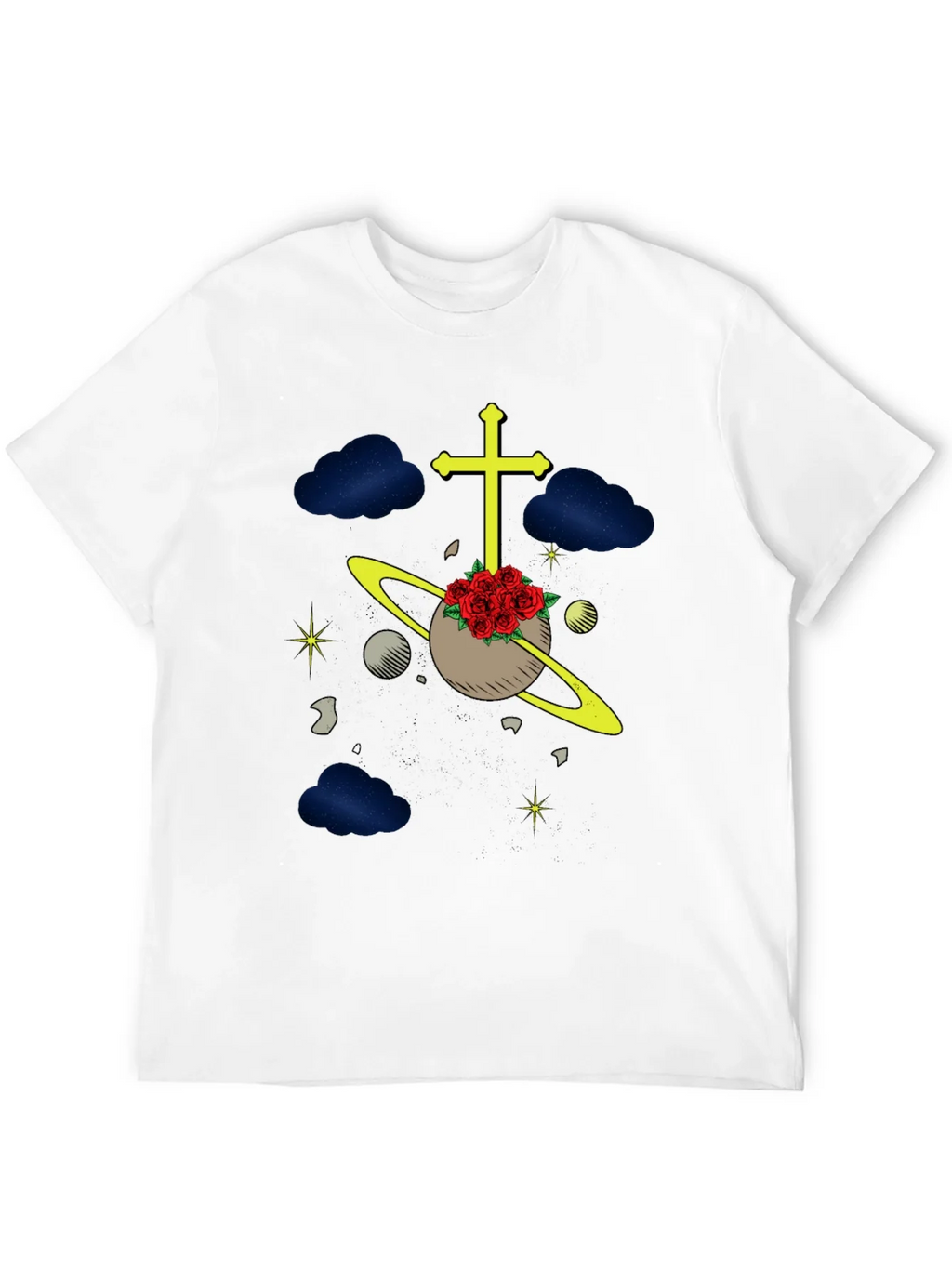 Celestial Rose Planet Graphic T-Shirt