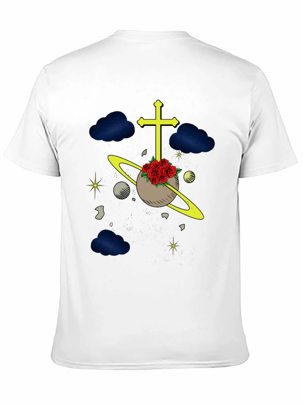 Celestial Rose Planet Graphic T-Shirt