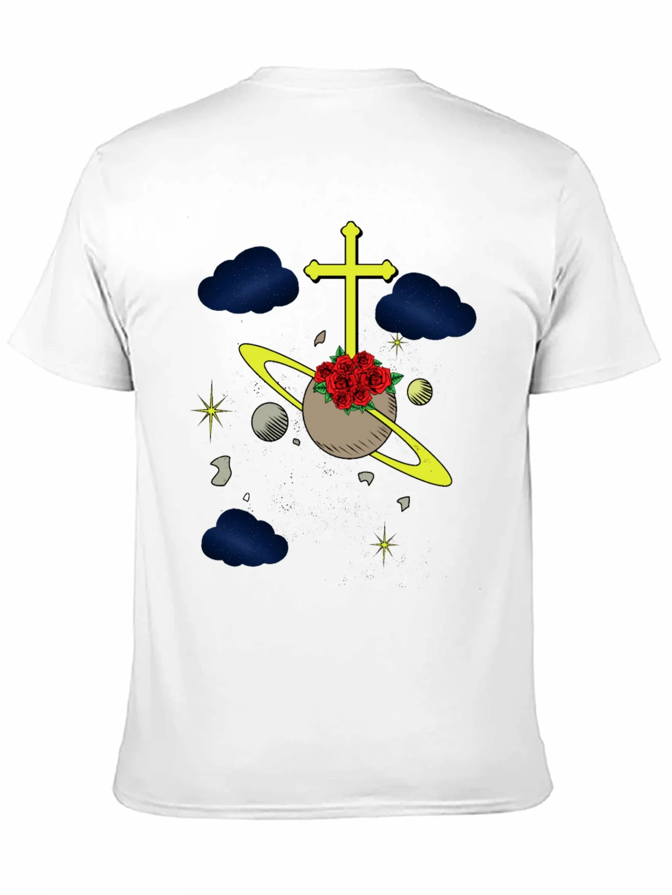 Celestial Rose Planet Graphic T-Shirt
