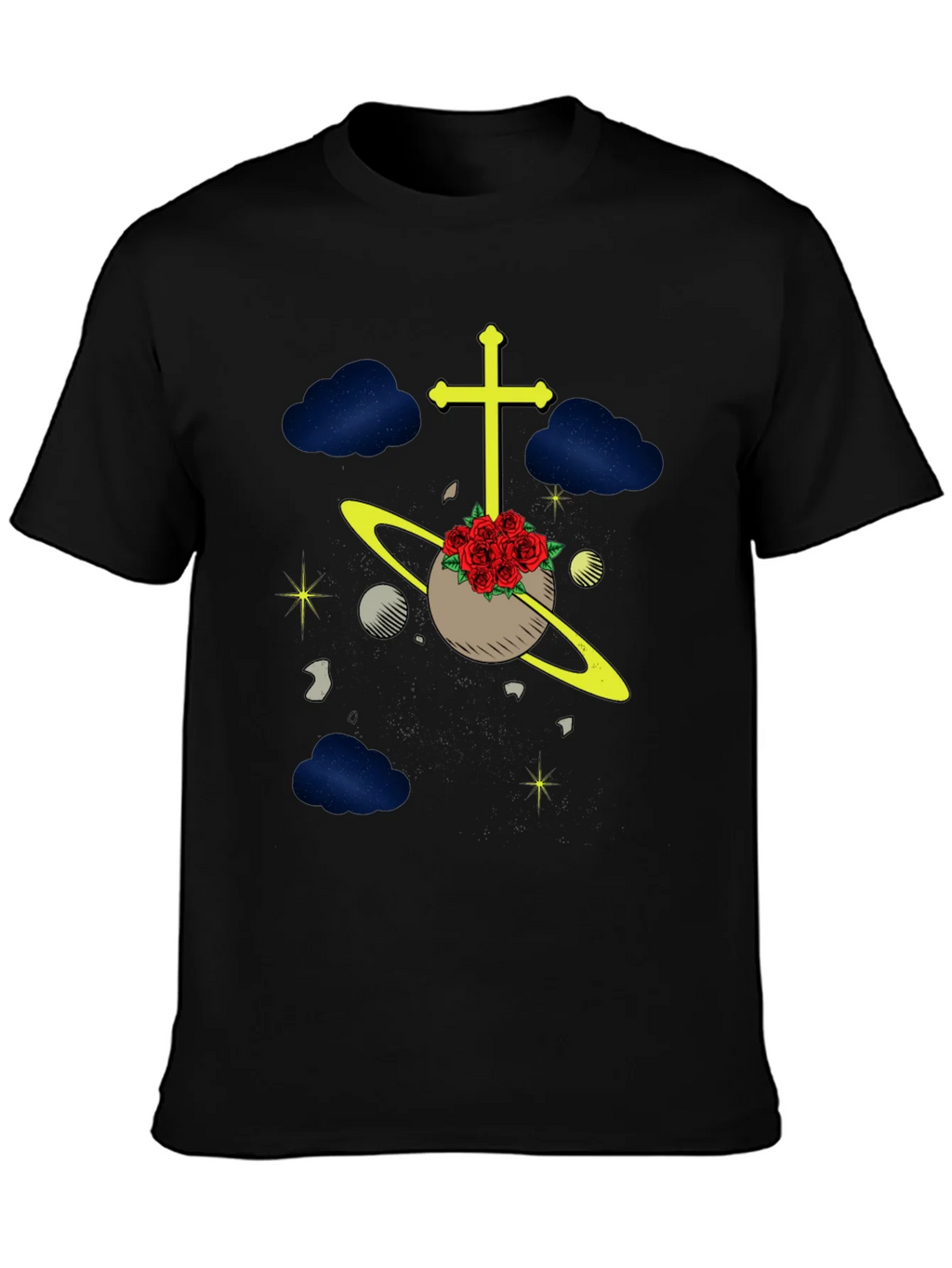 Celestial Rose Planet Graphic T-Shirt
