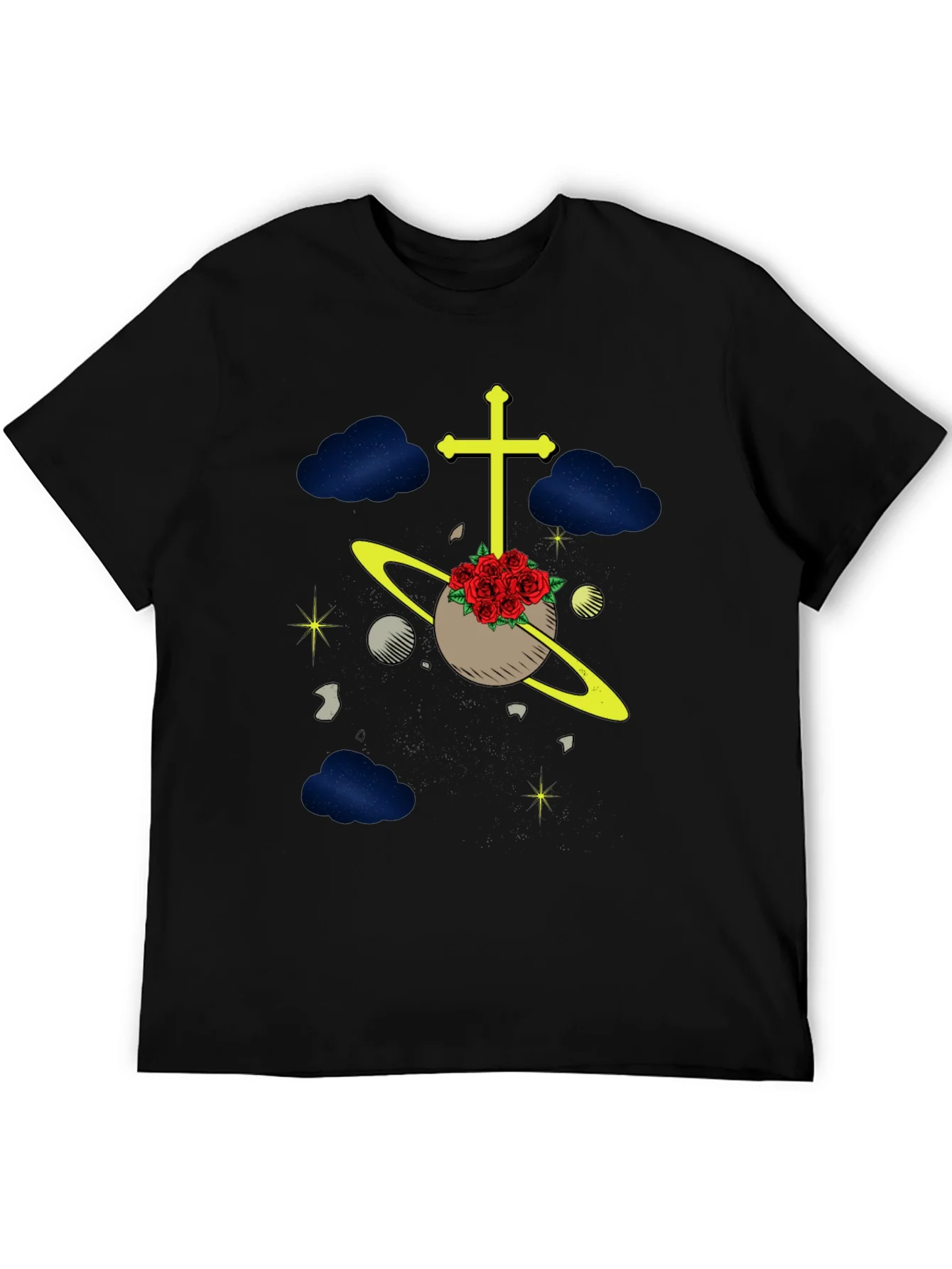 Celestial Rose Planet Graphic T-Shirt