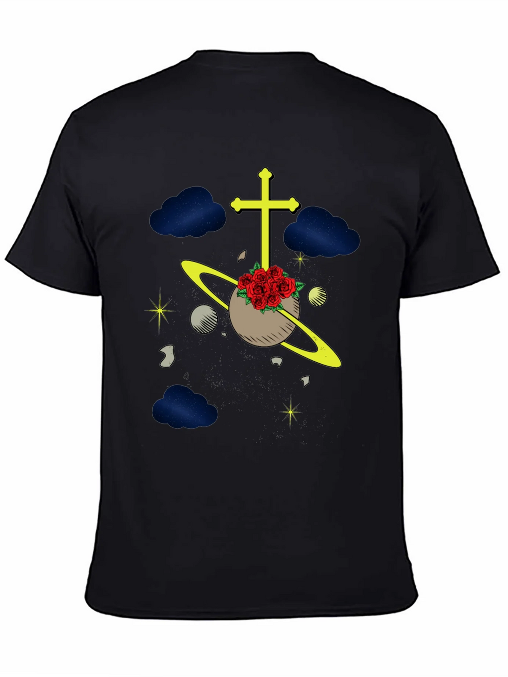 Celestial Rose Planet Graphic T-Shirt