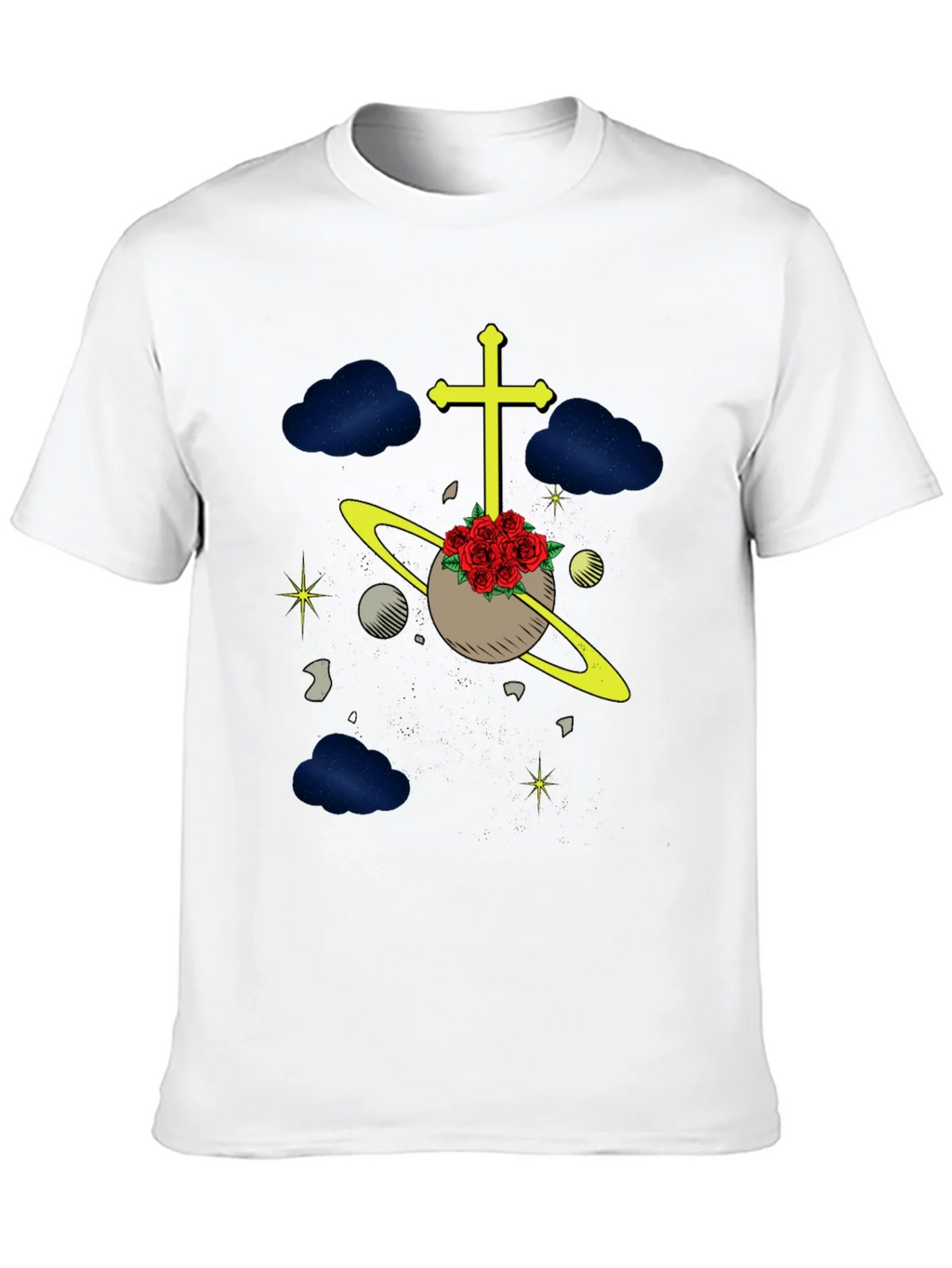 Celestial Rose Planet Graphic T-Shirt