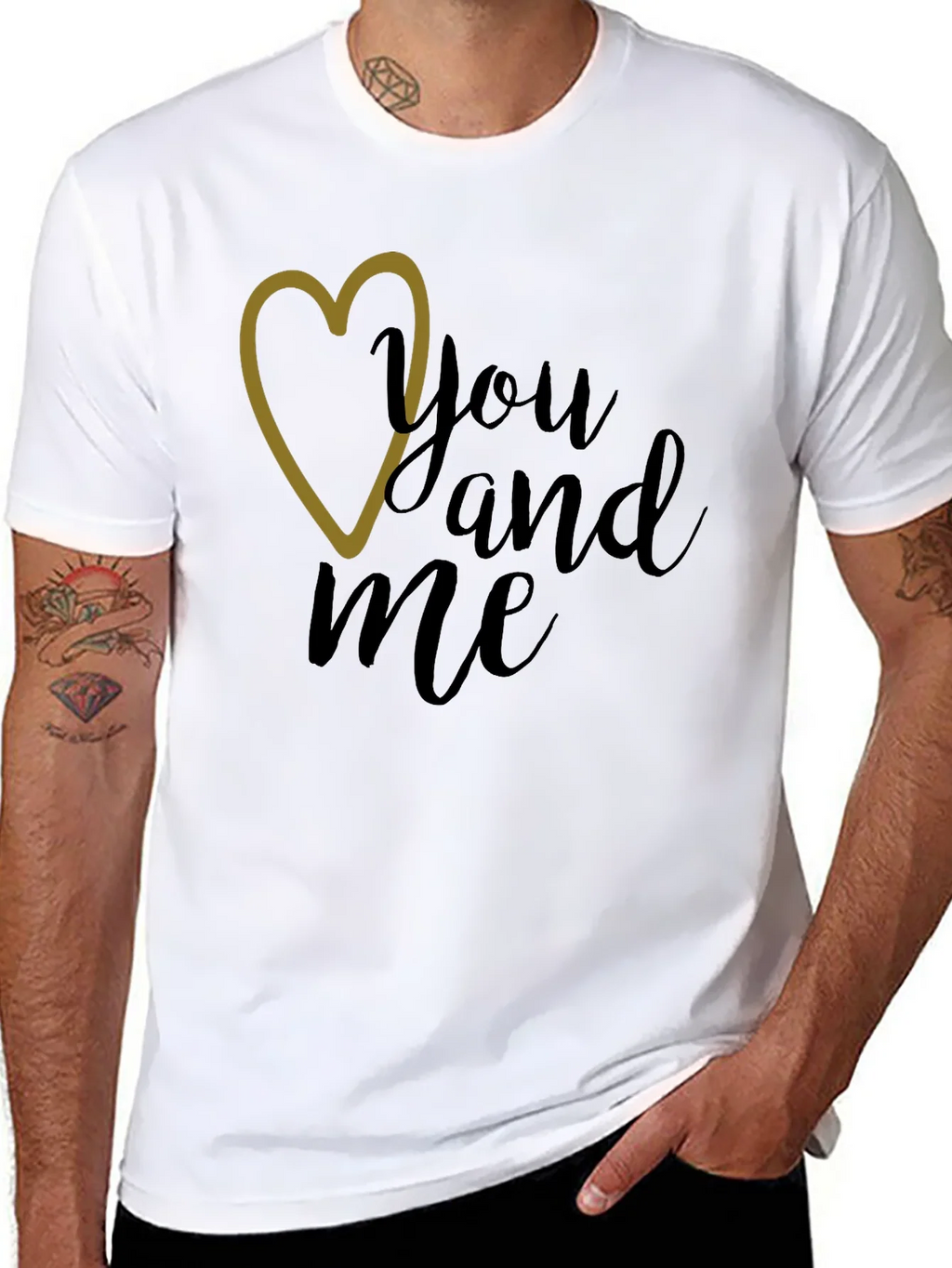 You and Me Graphic Tee - Black Crew Neck