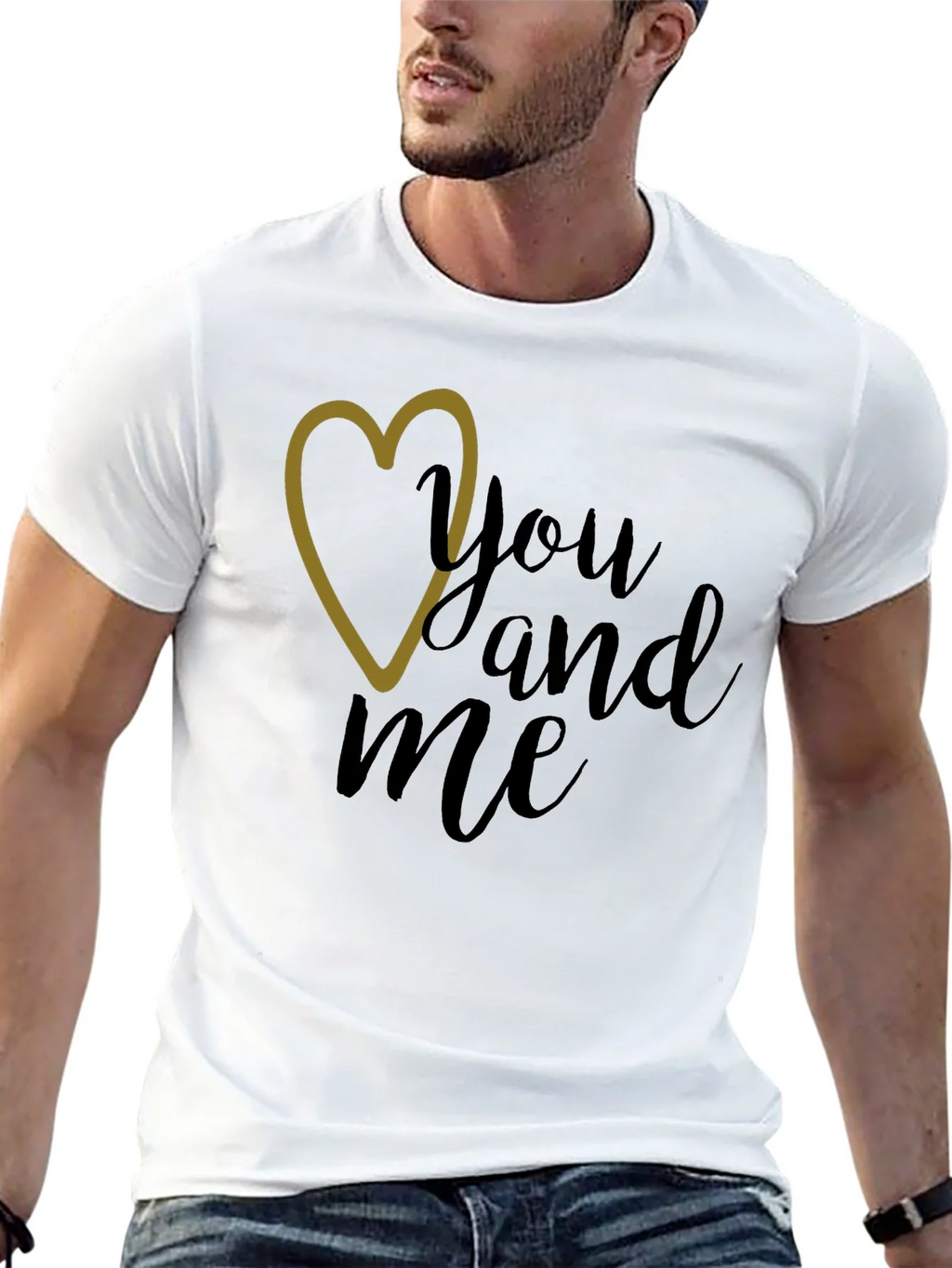 You and Me Graphic Tee - Black Crew Neck