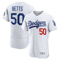 Los Angeles Dodgers # 50 Mookie Betts White Home Authentic Player Jersey Baseball Jerseys