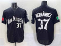 Los Angeles Dodgers #37 Teoscar Hernndez Black 2025 LA Gothic Style With Fernando Patch Vapor Premier Limited Stitched Baseball Jersey
