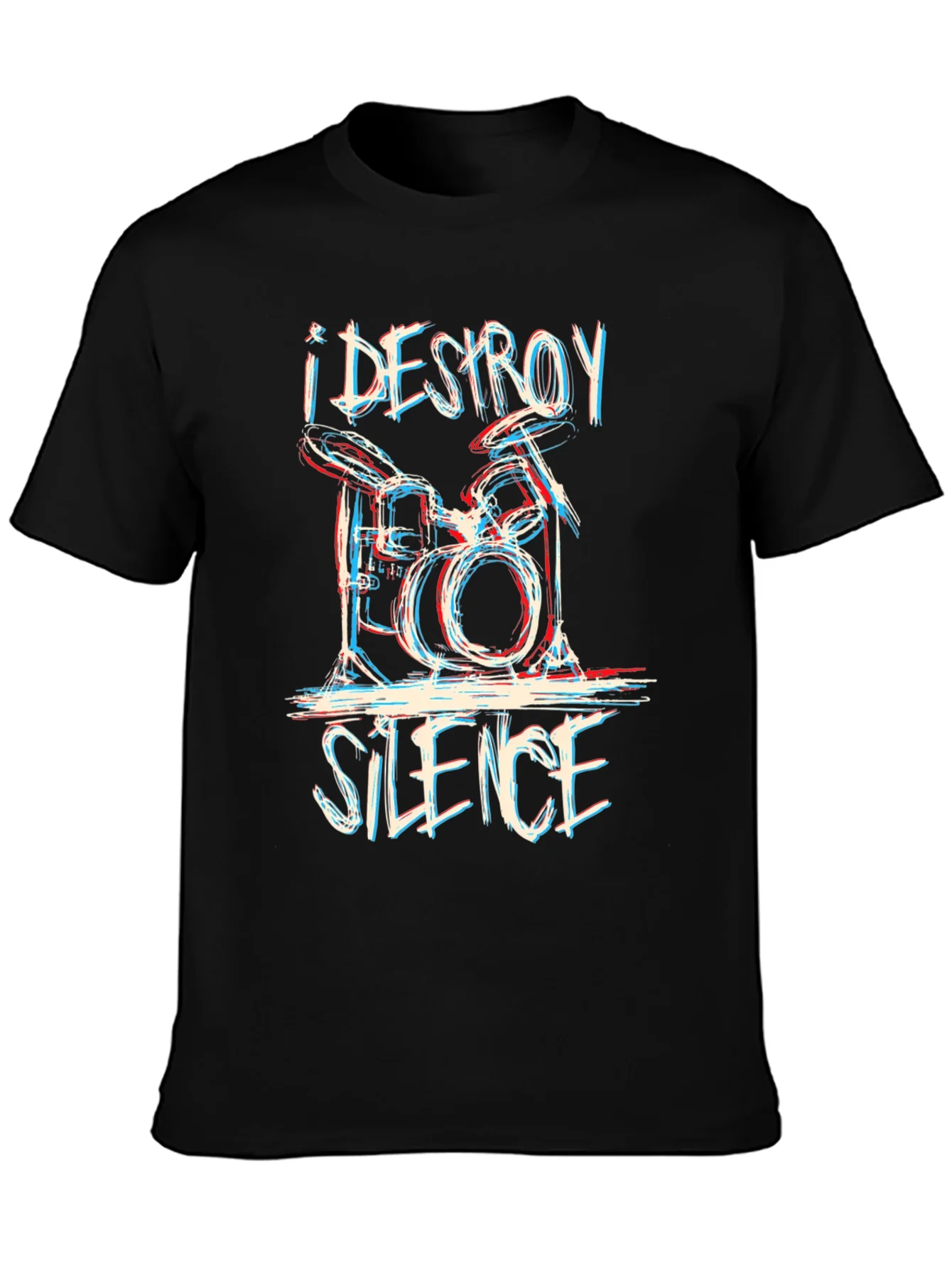 I DESTROY SILENCE Drummer Graphic Tee - Black