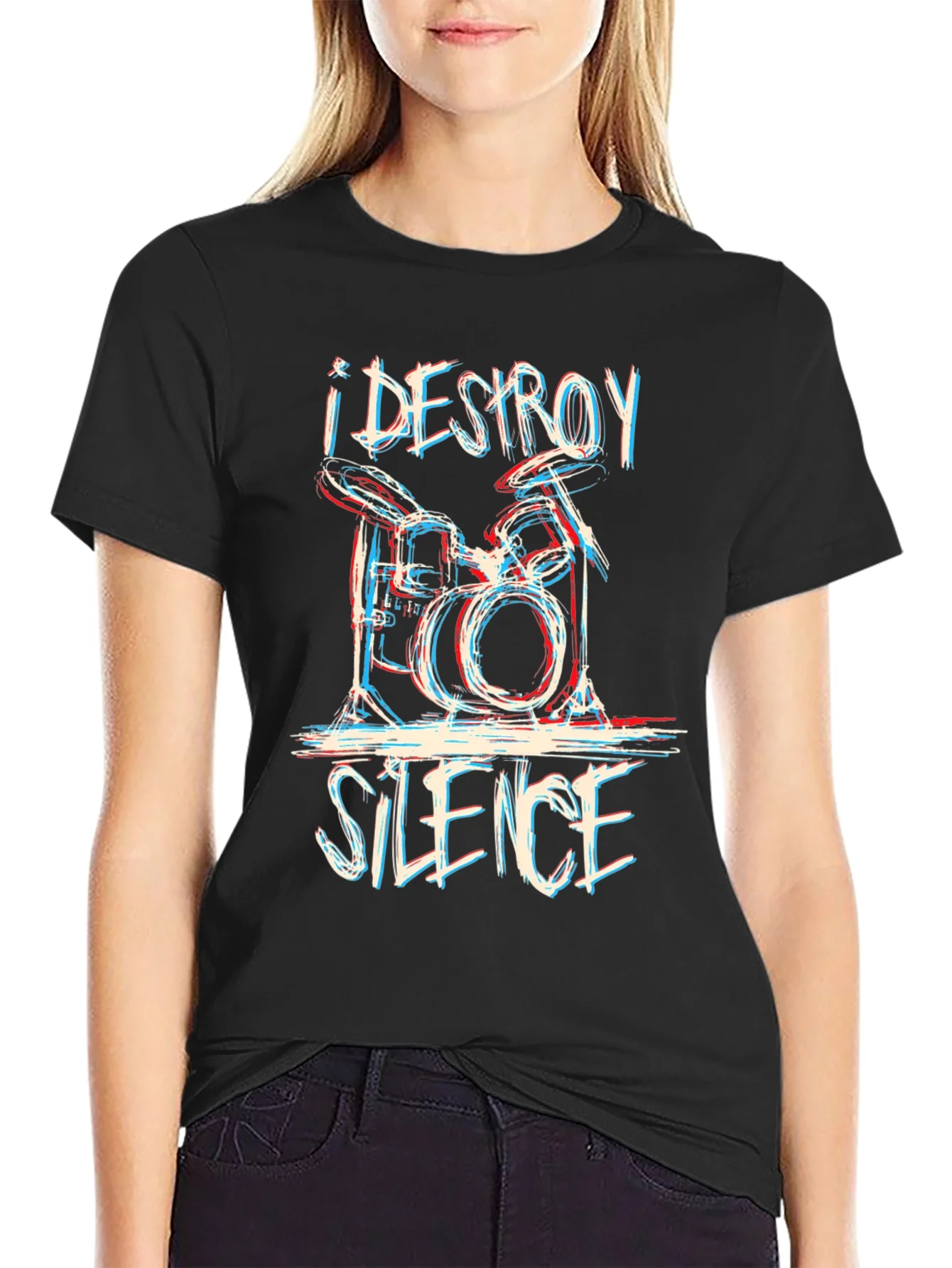 I DESTROY SILENCE Drummer Graphic Tee - Black