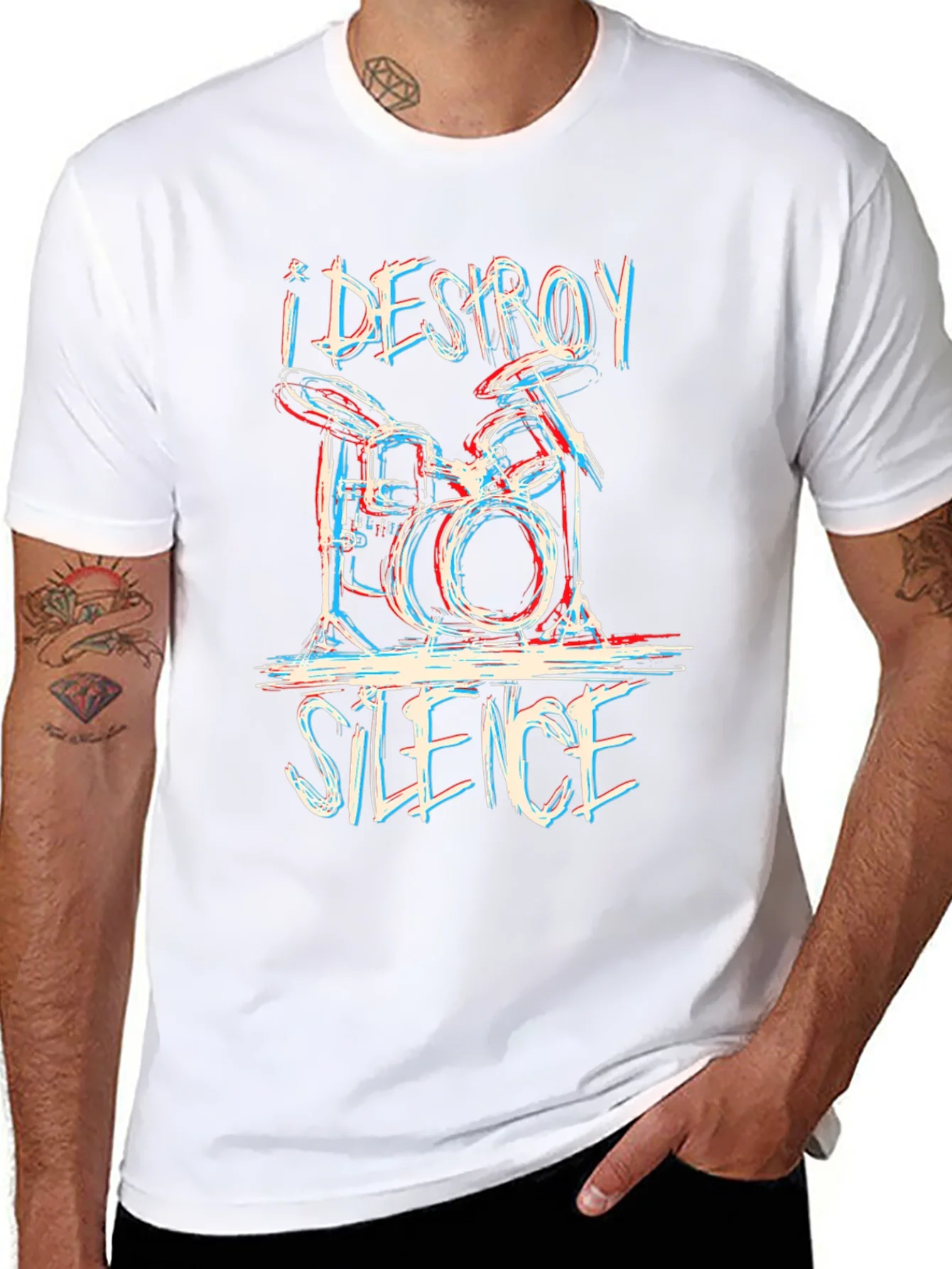 I DESTROY SILENCE Drummer Graphic Tee - Black