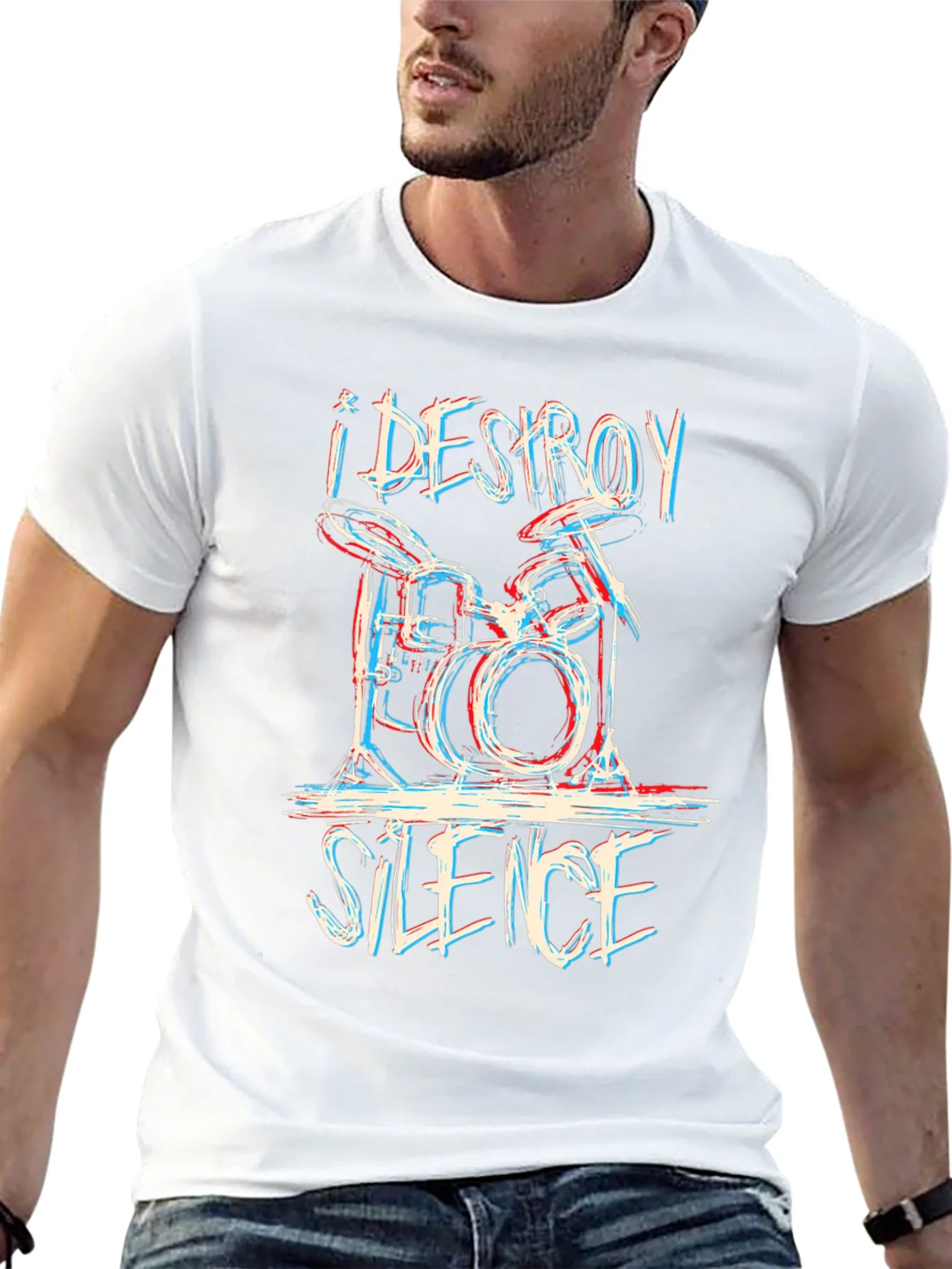 I DESTROY SILENCE Drummer Graphic Tee - Black