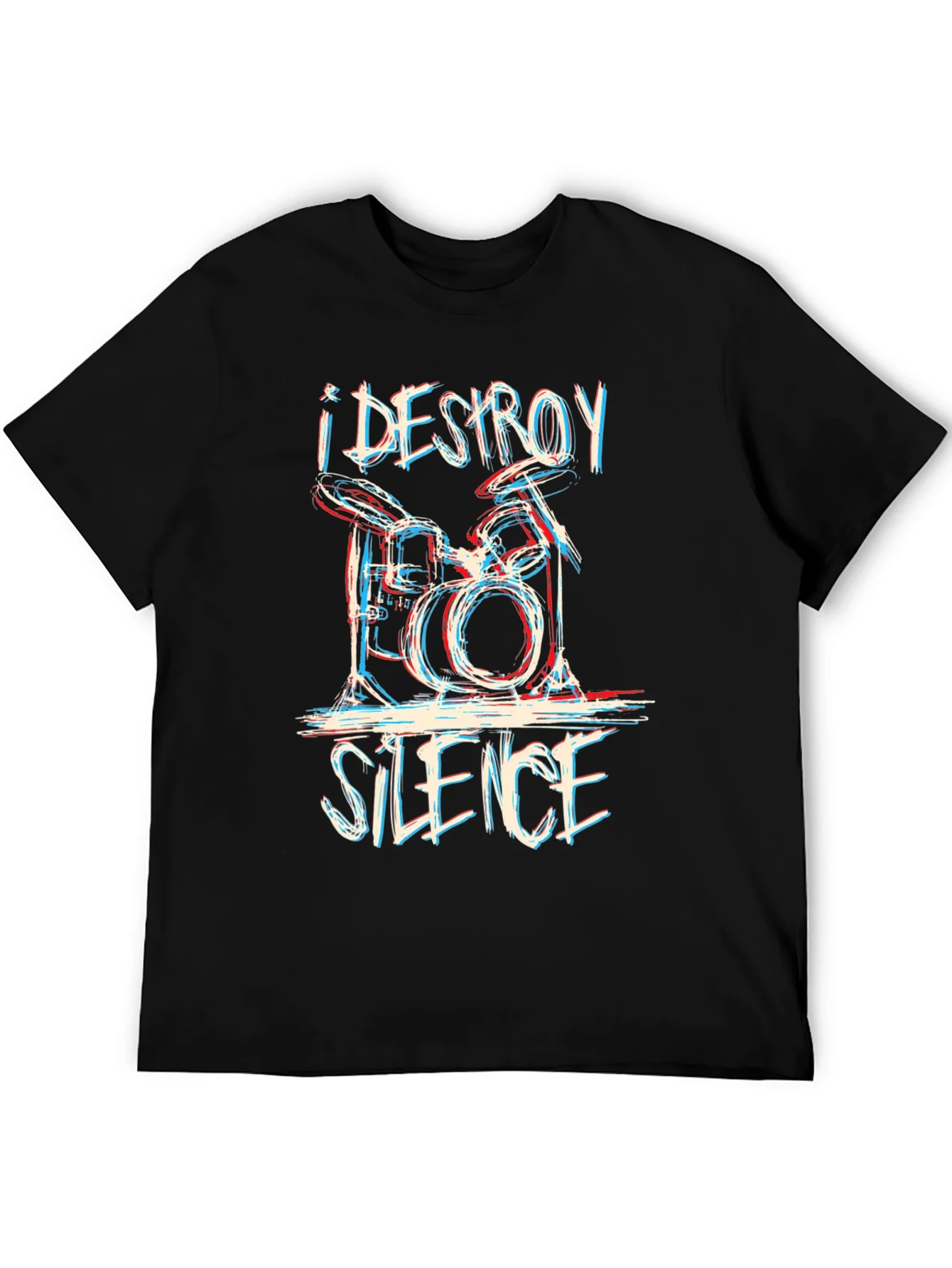 I DESTROY SILENCE Drummer Graphic Tee - Black