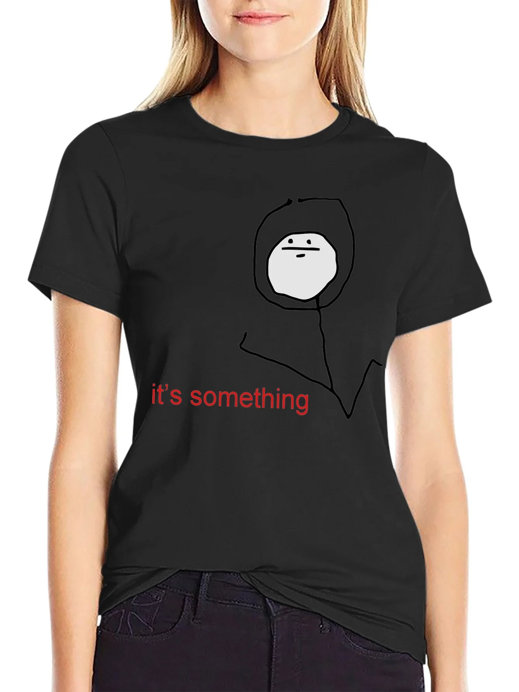 Something Meme Black T-Shirt