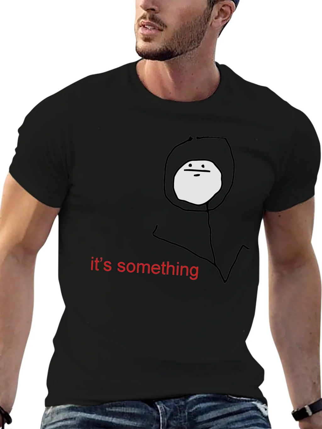 Something Meme Black T-Shirt