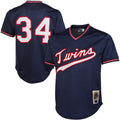 Minnesota Twins #34 Kirby Puckett Mitchell & Ness Navy 1985 Authentic Cooperstown Collection Mesh Batting Practice Jersey Baseball Jerseys